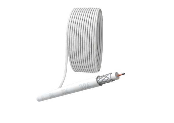 Кабель коаксиальный RG-6U CCS/оплетка Al 64проц. PVC Simple 75Ом бел. (м) Б0044597