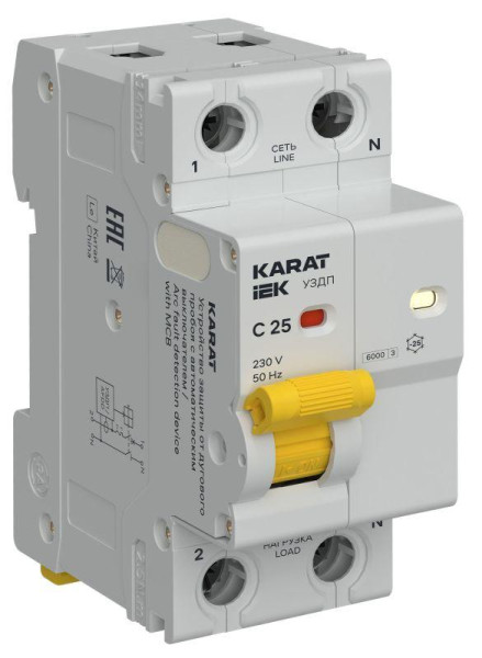 KARAT УЗДП c Автоматический выключатель 1P+N C 25A KA-DP11-1-025-C