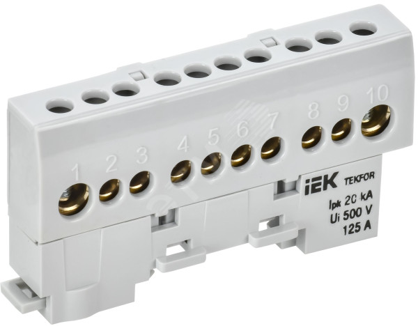 TEKFOR Шина L фаза изолированная на универсальном держателе 8х12-10-Ср IEK TF-NN20-10-KL-K03