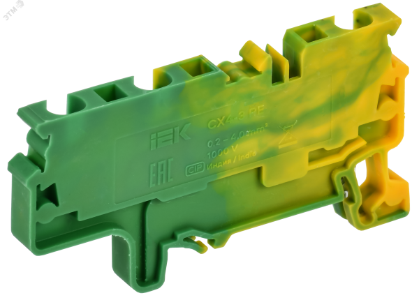 ARMAFIX Клемма пружинная CX4-3 PE 4мм2 трехконтактная заземляющая IEK AF-CT41-00-3-K52-004