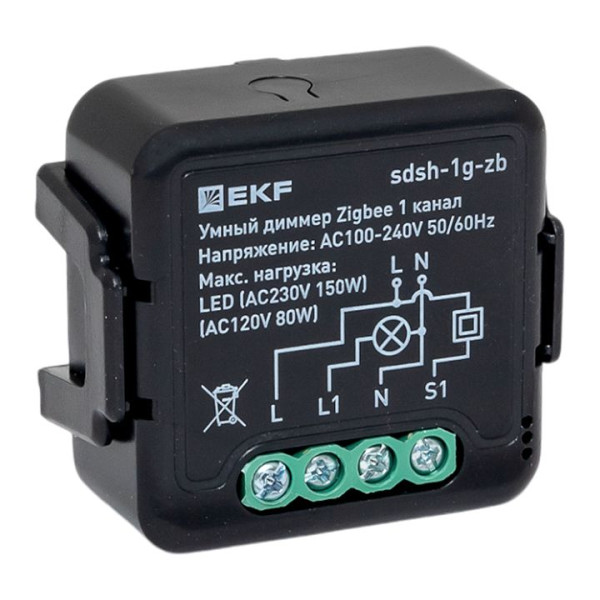 Умный диммер в подрозетник 1-канальный Zigbee EKF Connect Select sdsh-1g-zb