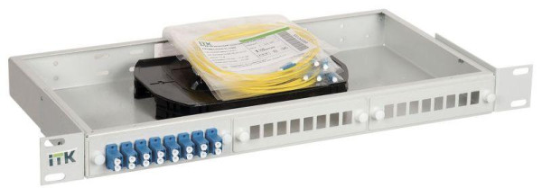 1U кросс укомплектованный: LC (duplex) 16шт; (OS2) FOBX24-1U-16LCUD09