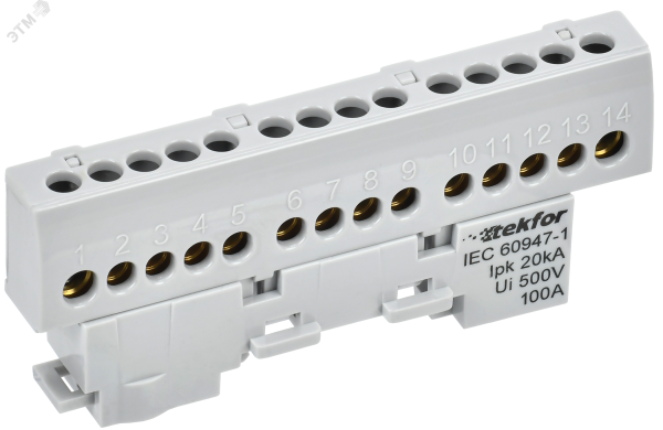 TEKFOR Шина L фаза изолированная на универсальном держателе 6х9-14-Ср IEK TF-NN10-14-KL-K03