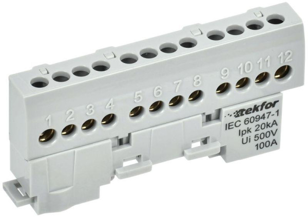 TEKFOR Шина L фаза изолированная на универсальном держателе 6х9-12-Ср IEK TF-NN10-12-KL-K03