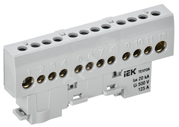 TEKFOR Шина L фаза изолированная на универсальном держателе 8х12-12-Ср IEK TF-NN20-12-KL-K03