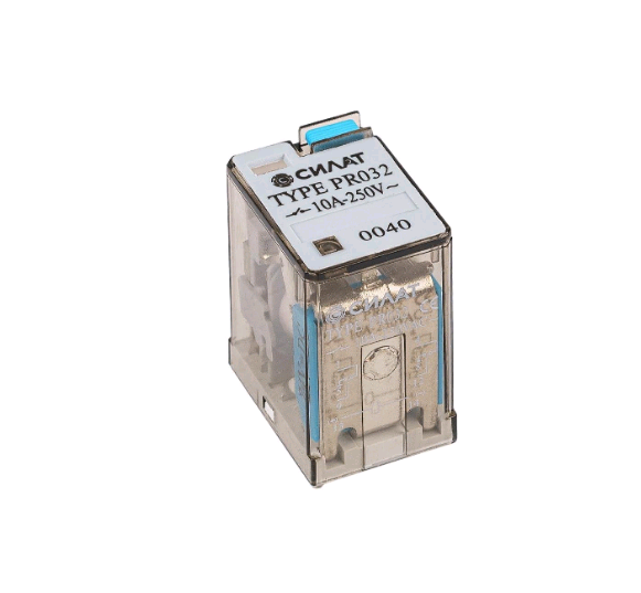 PR032 СИЛАТ Реле промежут., 2СО, КУ24VDC, 10А(240VAC/28VDC), тест, мех.инд., под SR02/PYF08A