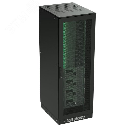 Напольный шкаф 42U 800х800 двери перф/перф укомпл вводом и загл RAL 9005 R5IT4288PFB