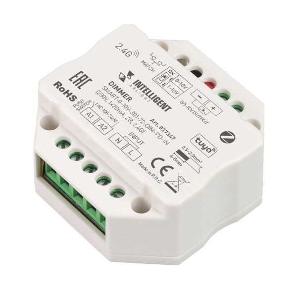 INTELLIGENT ARLIGHT Диммер SMART-0-10V-301-72-DIM-PD-IN (230V, 1x20mA, ZB, 2.4G) 037347