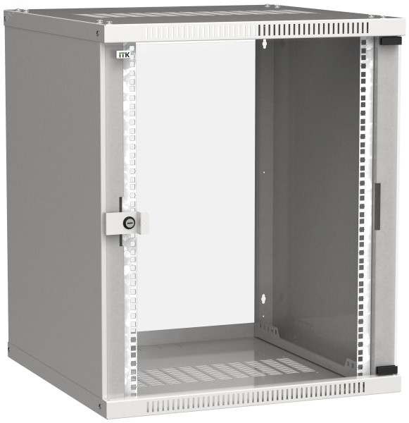 Шкаф LINEA WE 15U 600x600мм дверь стекло серый LWE3-15U66-GF
