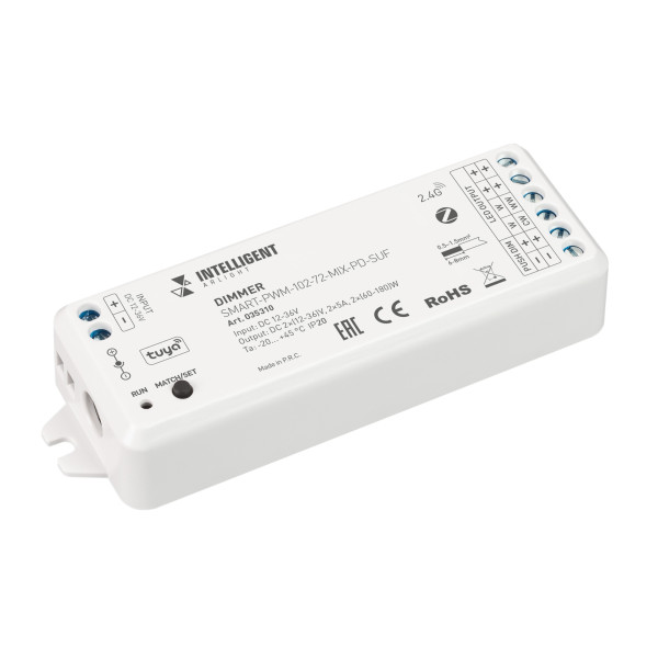 INTELLIGENT ARLIGHT Диммер SMART-PWM-102-72-MIX-PD-SUF (12-36V, 2x5A, ZB, 2.4G) 035310